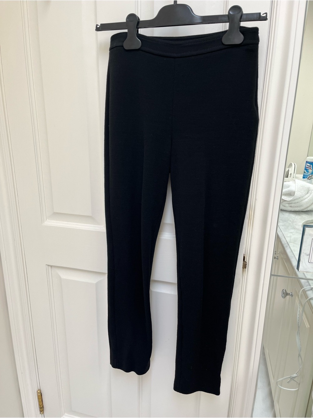 St. John Caviar Straight-Leg Knit Pants